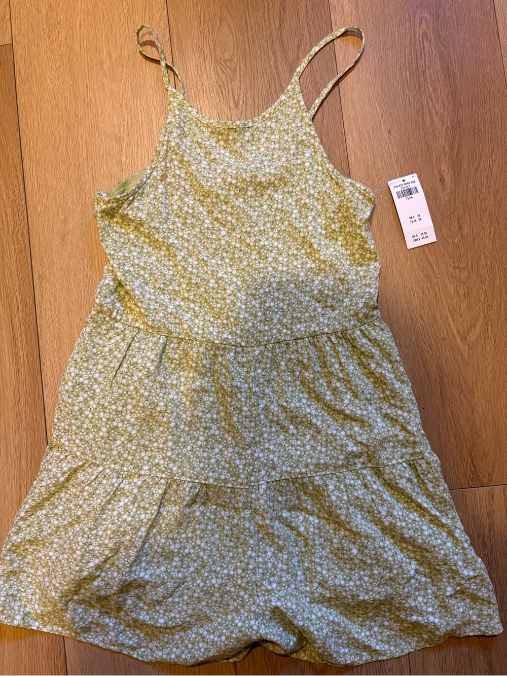 Light Green Floral Spaghetti Strap Romper